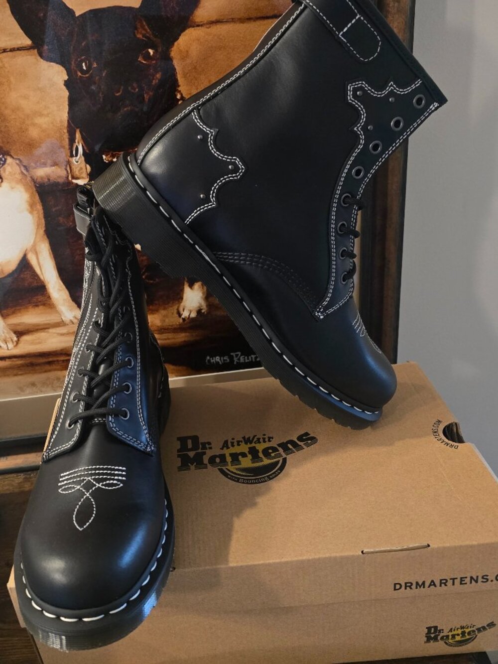 Dr. Marten 1460 Gothic Americana Wanama Black Boots Men's Size 13 US NEW RARE